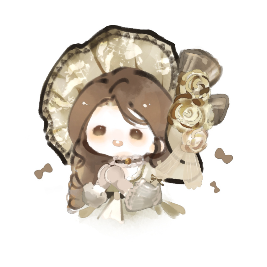 1girl, bell, belt, belt_buckle, black_belt, black_choker, bow, brown_bow