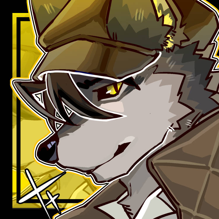 1boy, animal_ears, black_sclera, brown_coat, brown_hat, chinese_commentary, closed_mouth, coat