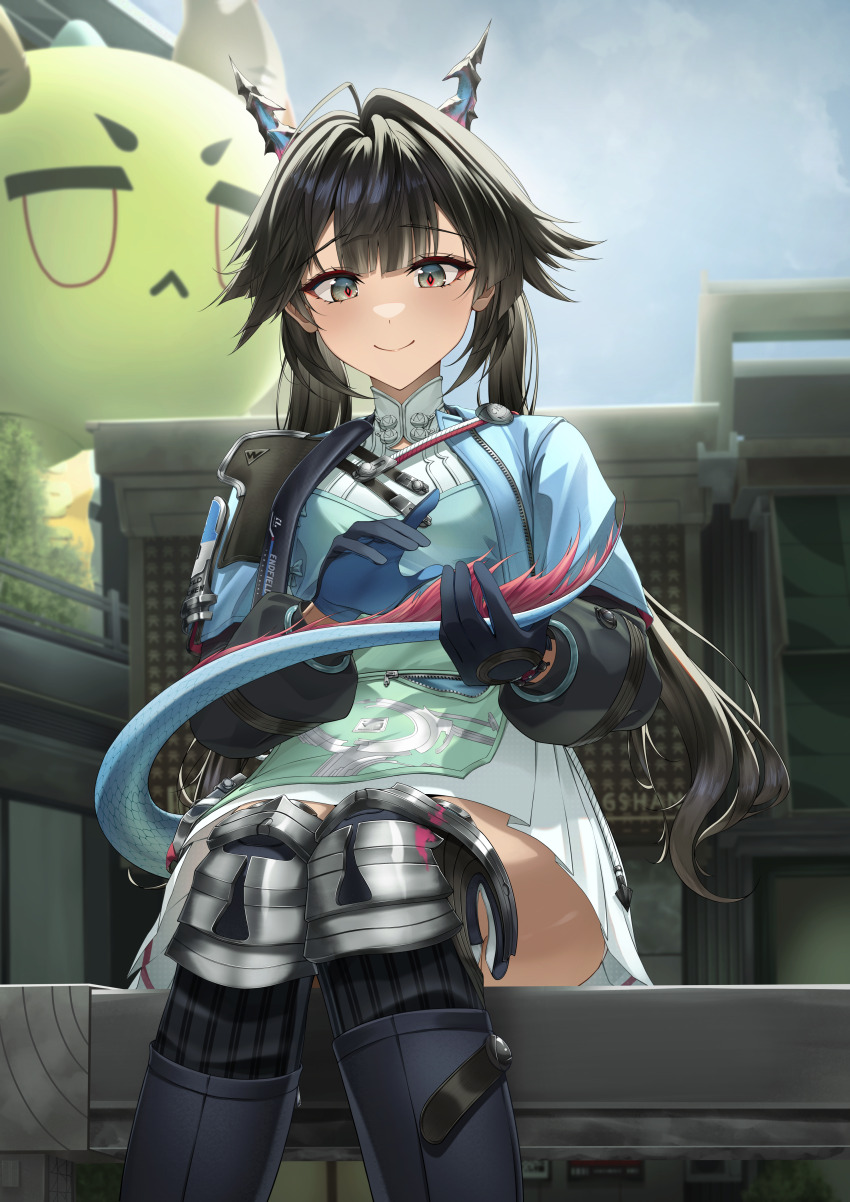 1girl, absurdres, arknights, arknights:_endfield, black_eyes, black_hair, chen_qianyu_(arknights), commentary