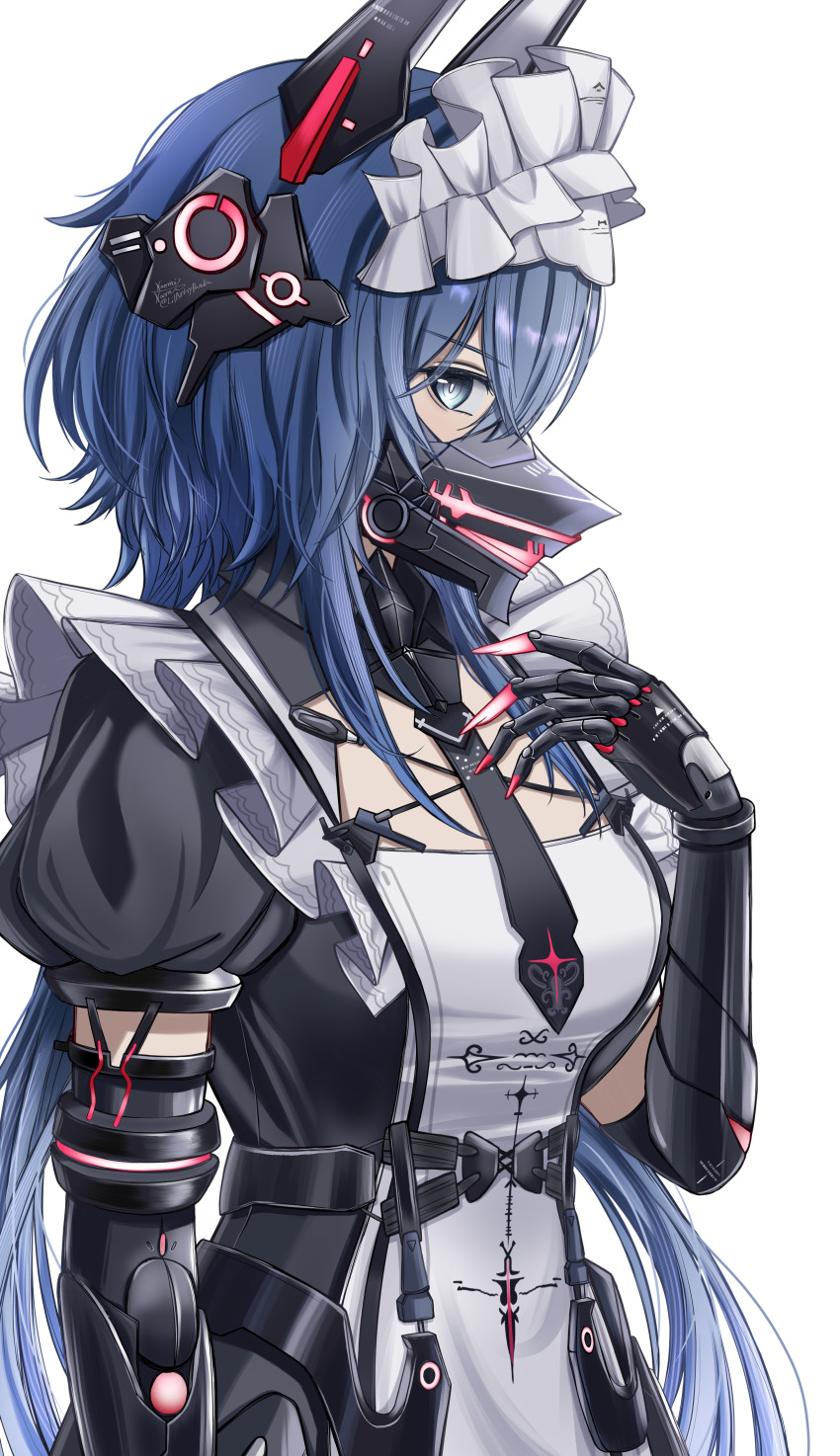 1girl, absurdres, blue_eyes, blue_hair, commentary, discord:_secator_(pgr), discord_(pgr), english_commentary