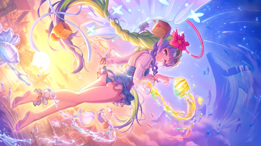 1girl, absurdres, ameth_(princess_connect!), ameth_(summer)_(princess_connect!), ankle_garter, artist_request, ass, backless_swimsuit