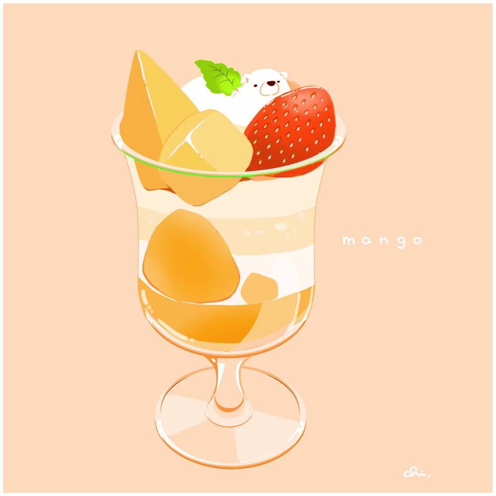 animal, bear, border, chai_(drawingchisanne), commentary_request, english_text, food, fruit