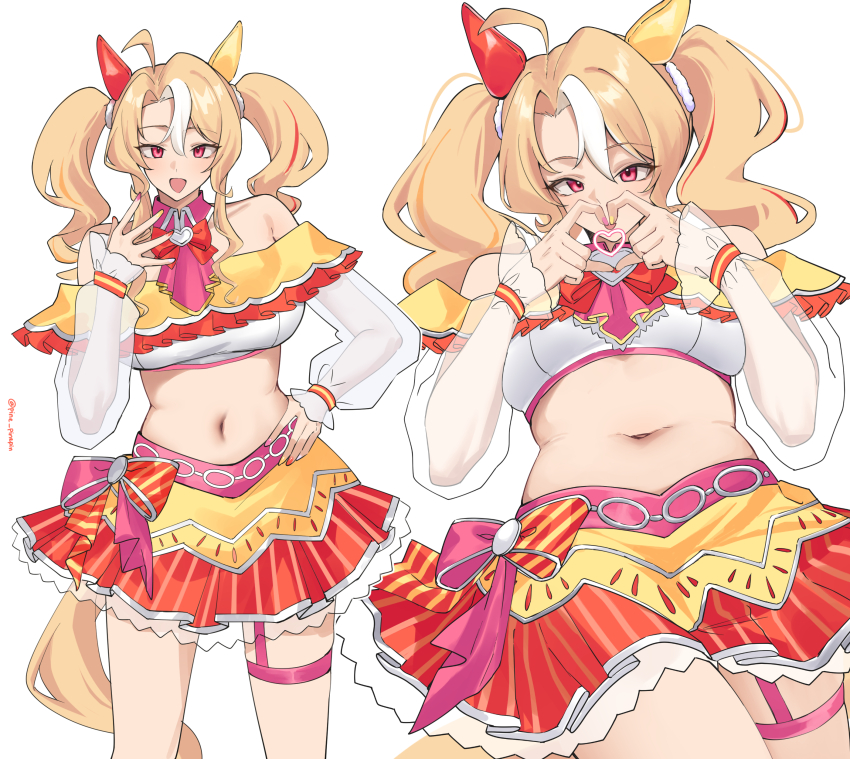 1girl, absurdres, ahoge, animal_ears, bandeau, bare_shoulders, blonde_hair, breasts