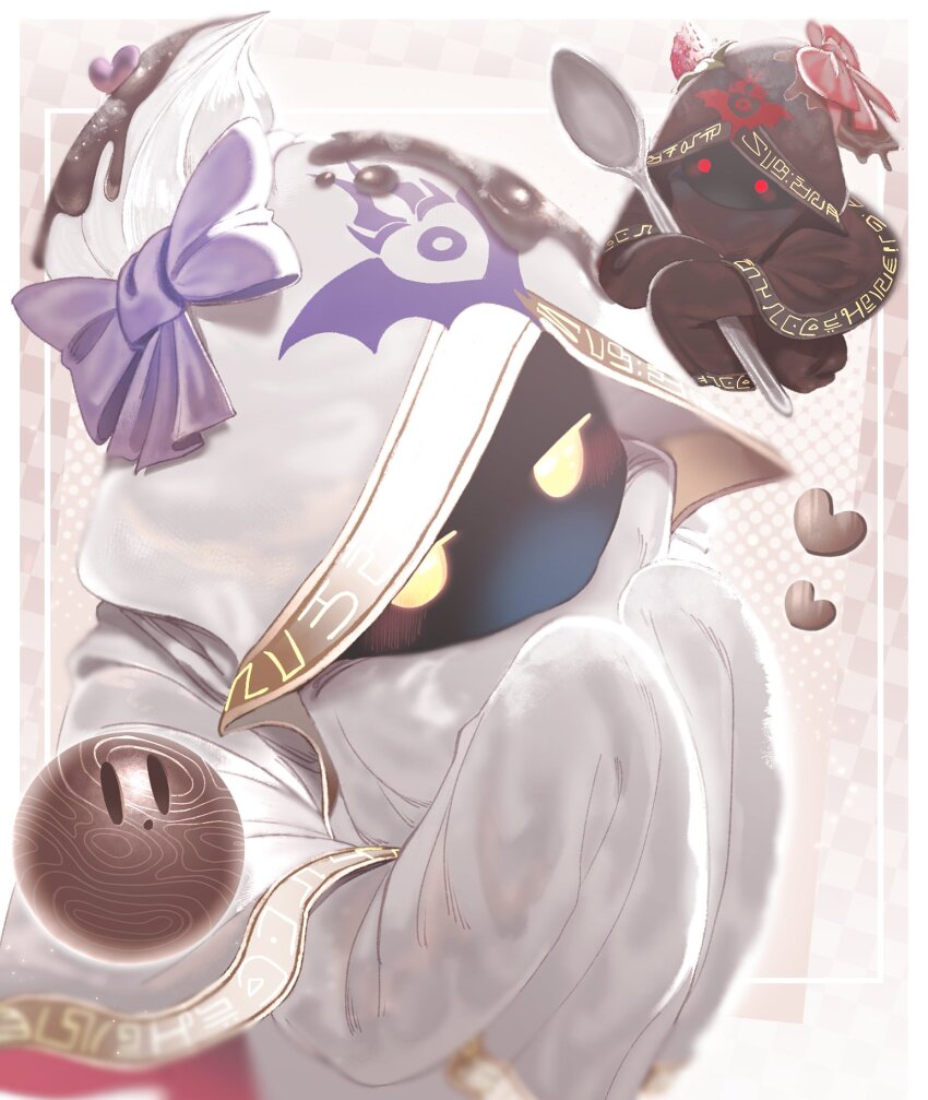 1boy, cloak, commentary_request, corrupt_hyness, dual_persona, glowing, gold_trim, highres