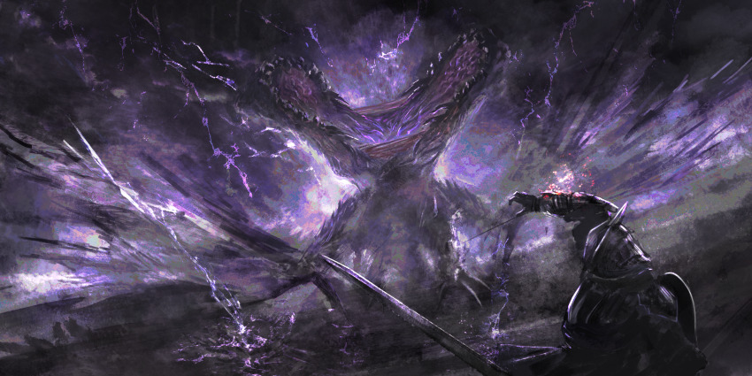 1boy, absurdres, adel_(elden_ring), armor, commentary, dragon, elden_ring, elden_ring_nightreign