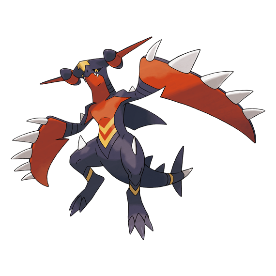 artist_request, black_sclera, closed_mouth, colored_sclera, full_body, garchomp, gen_4_pokemon, mega_garchomp_z