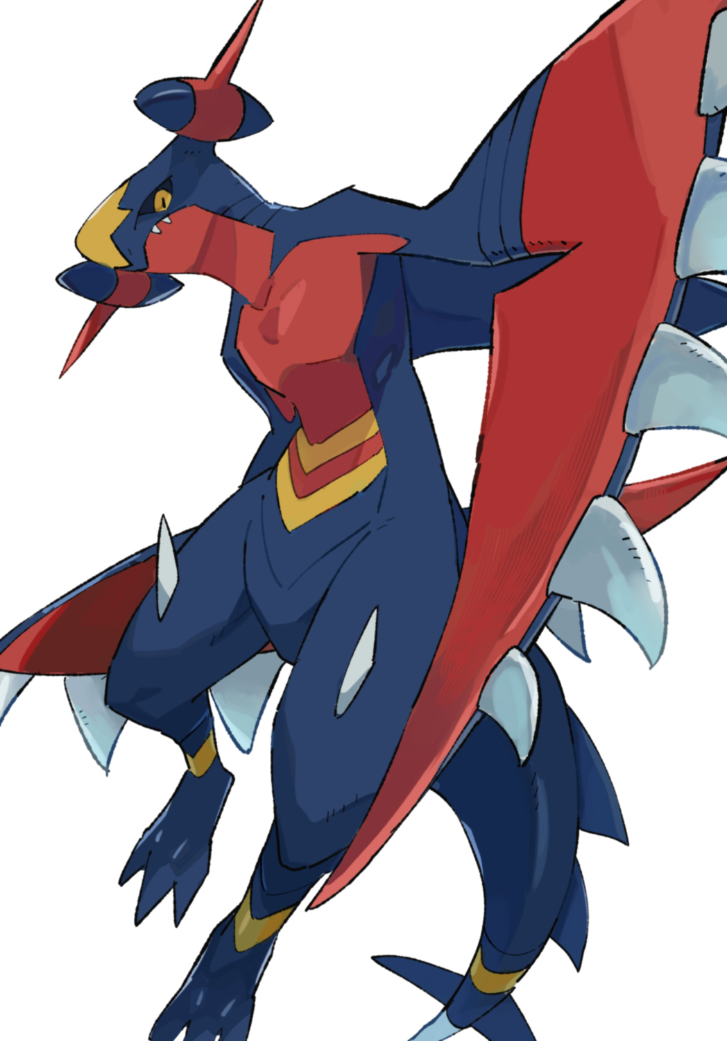 black_sclera, colored_sclera, dragon, full_body, garchomp, gen_4_pokemon, highres, mashita._(mentaiko_omoti)