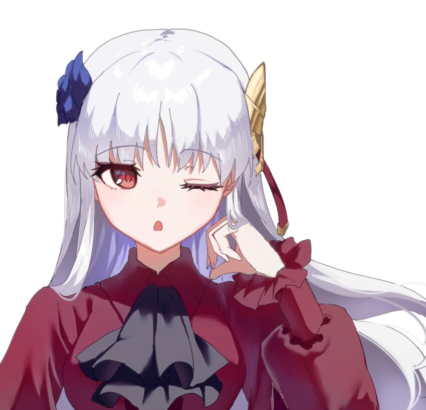 1girl, commentary_request, fate/strange_fake, fate_(series), fillia_(fate), hair_ornament, highres, long_hair