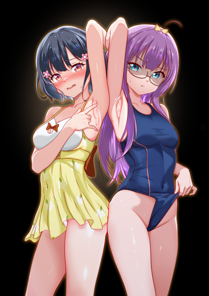 2girls, absurdres, blush, call_up_girls, commentary_request, highres, multiple_girls, sun_zhi_ya
