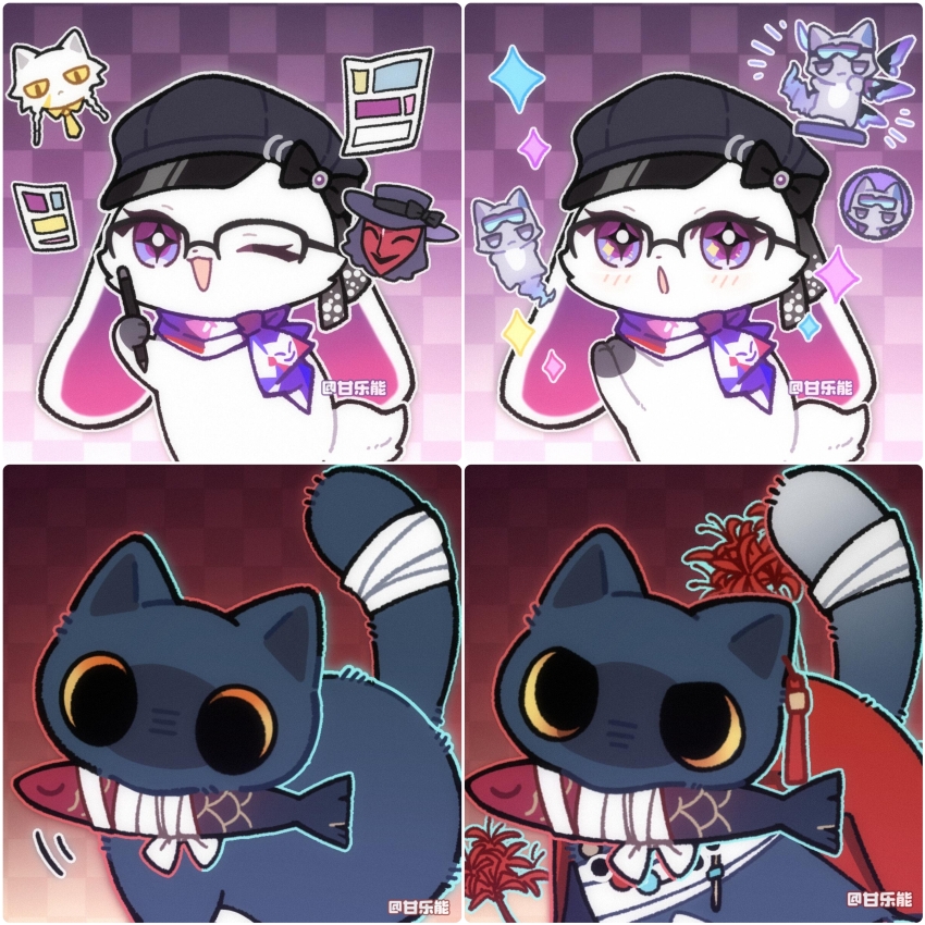 absurdres, aha_(honkai:_star_rail), animal_ears, animalization, artist_name, bandages, beret, blade_(elation)_(honkai:_star_rail)