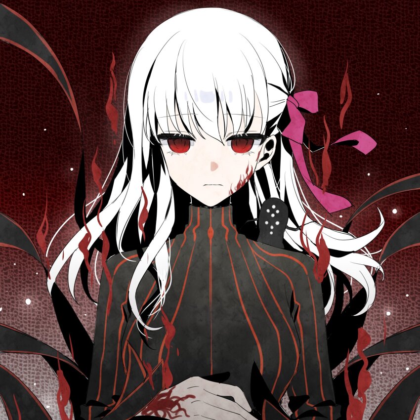 1girl, black_dress, corruption, dark_background, dark_persona, dark_sakura, dress, empty_eyes