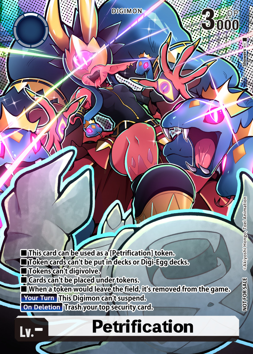 crown, digimon, digimon_(creature), digimon_card_game, impmon, mask, medusamon, petrification