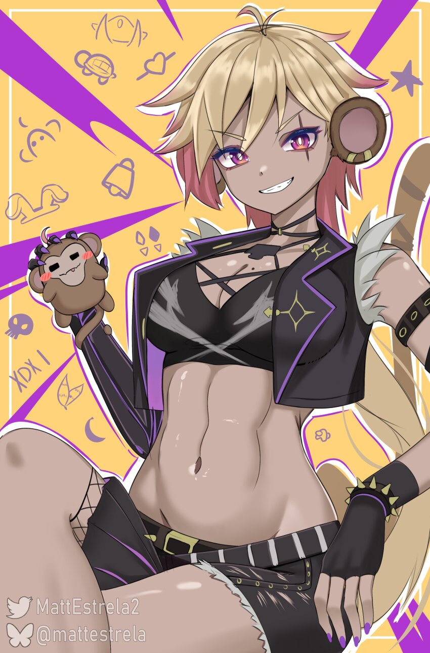 1girl, abs, absurdres, ahoge, alternate_costume, animal, animal_ears, axel_(koko_d._nuts)
