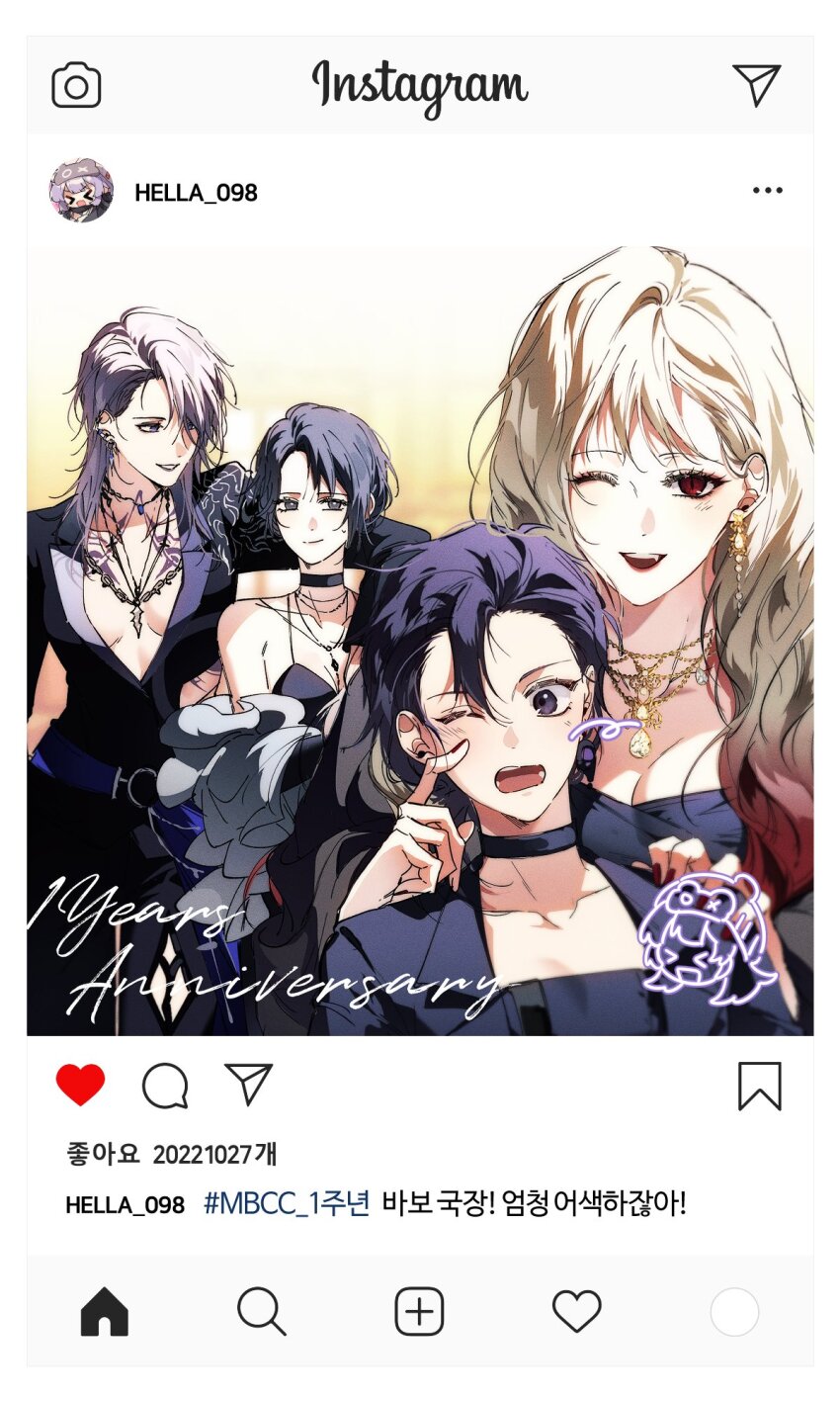 4girls, anniversary, arm_around_shoulder, bare_shoulders, black_choker, black_dress, black_eyes, black_hair