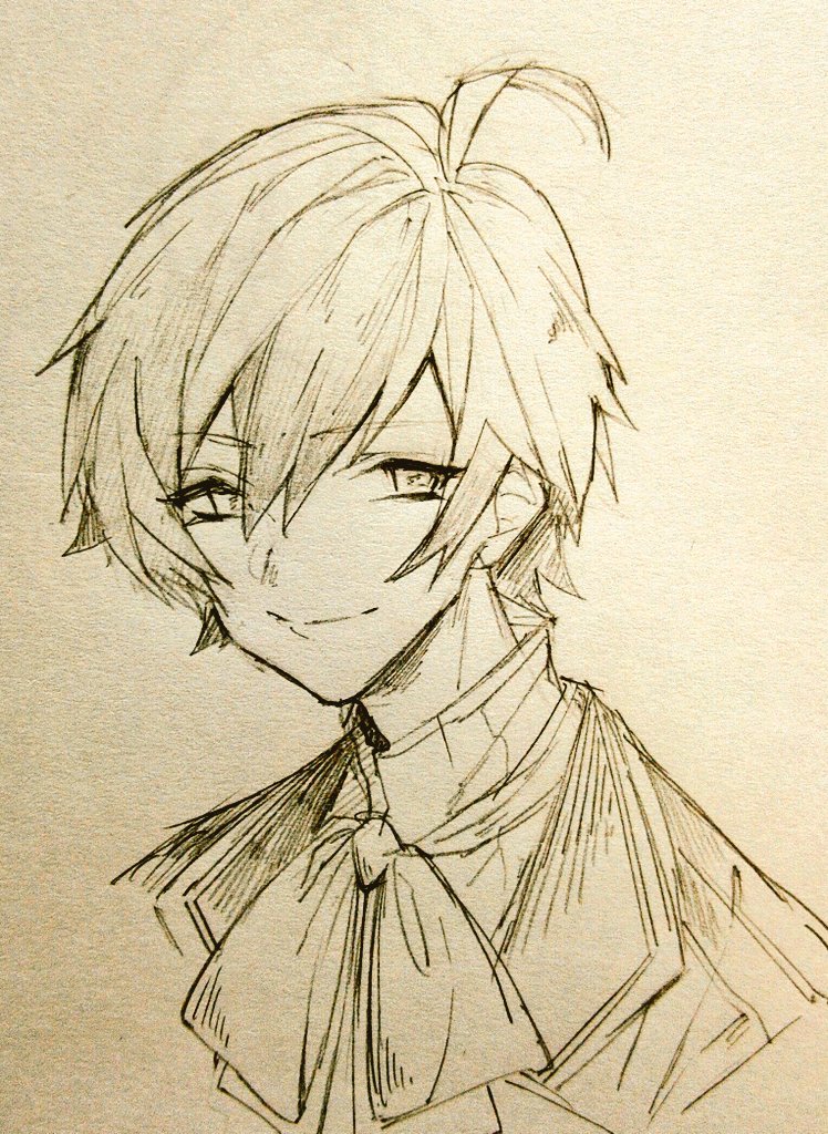 1boy, ahoge, closed_mouth, commentary_request, grimms_notes, hair_between_eyes, half-closed_eyes, jacket