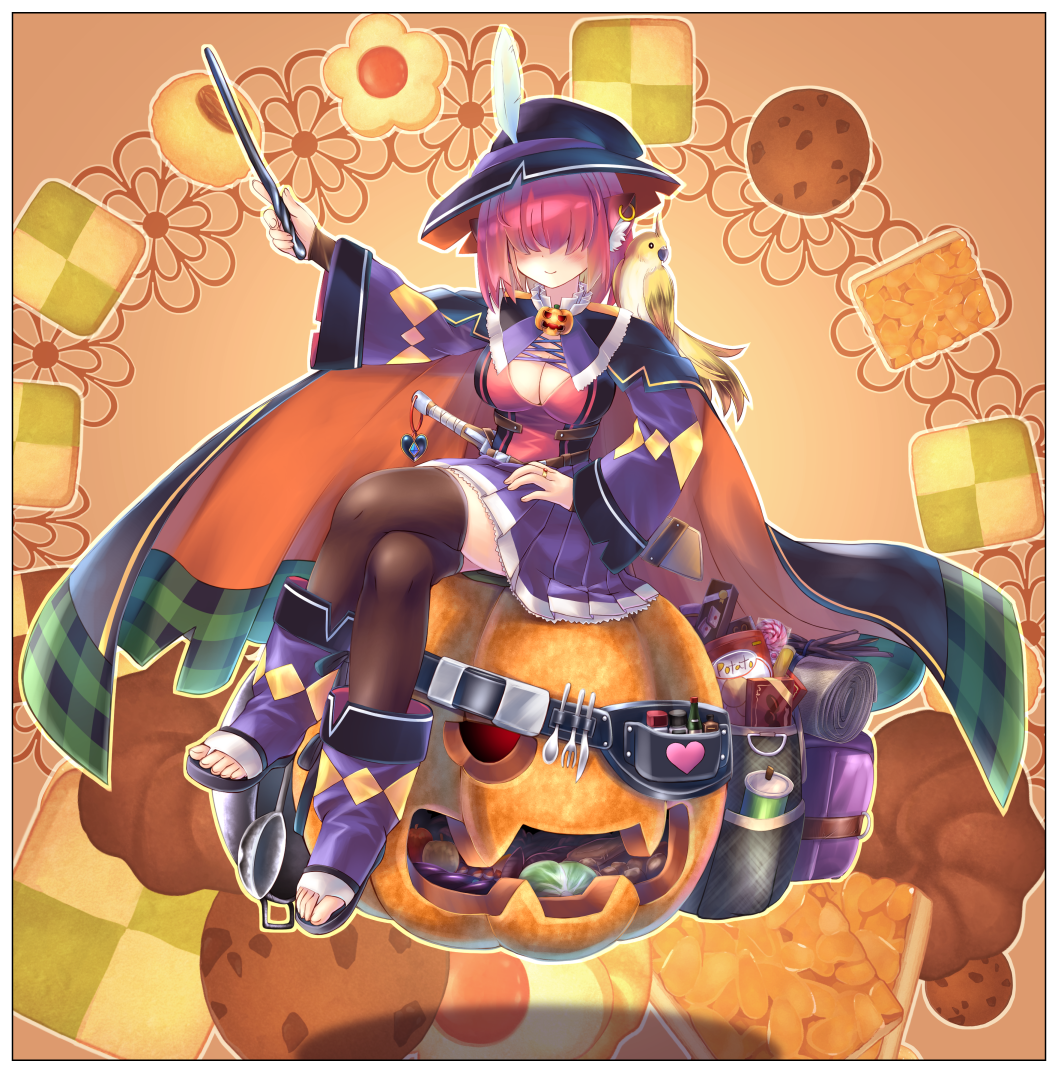 1girl, animal, animal_ear_fluff, animal_ears, animal_on_shoulder, apple, backpack, bag