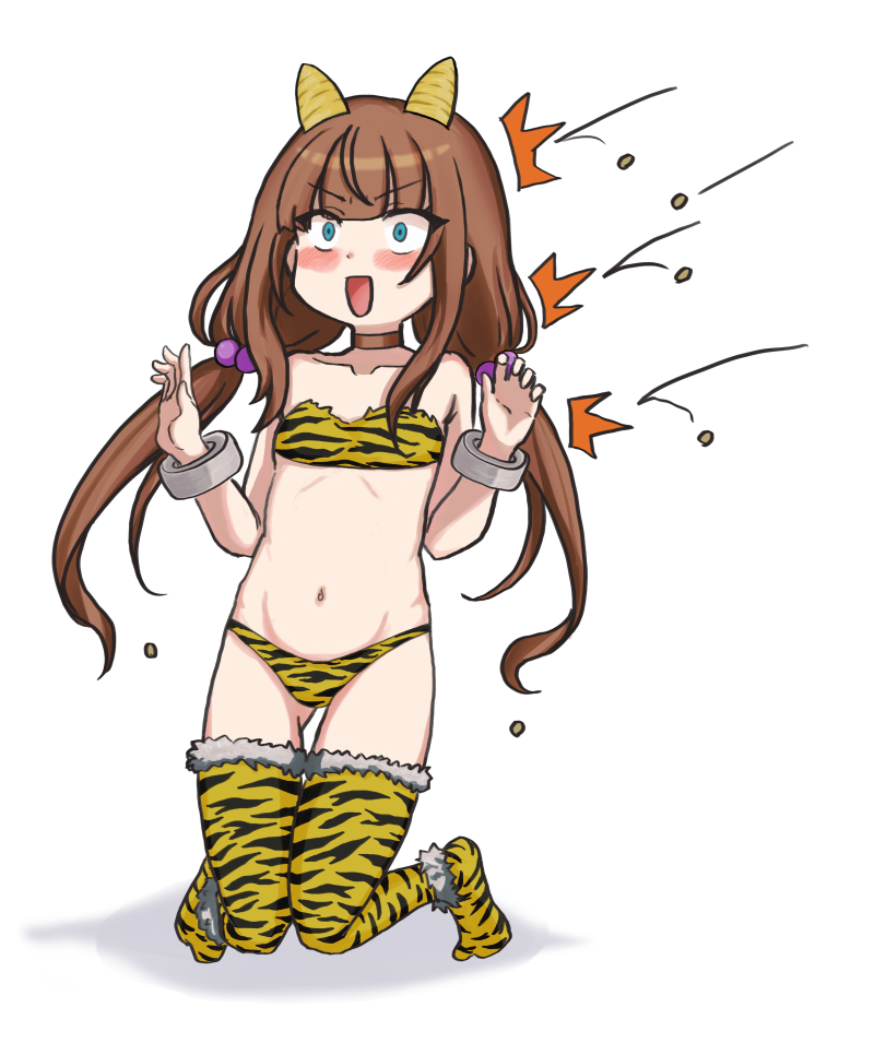 1girl, ^^^, alternate_costume, animal_print, ankle_strap, bare_arms, bare_shoulders, bikini
