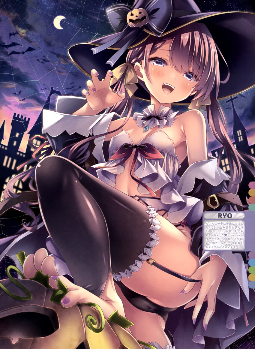 1girl, :d, absurdres, armpit_crease, artist_name, bat_(animal), black_bow, black_bowtie