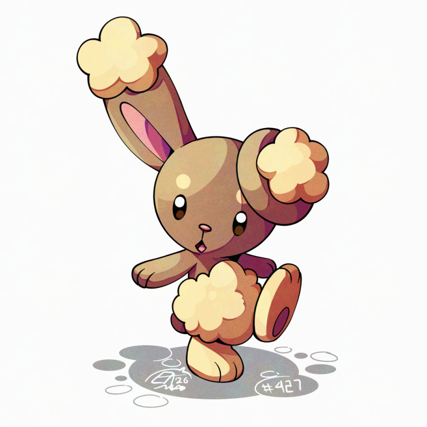 brown_fur, buneary, gen_4_pokemon, looking_at_viewer, mistray-art, nintendo, no_humans, numbered