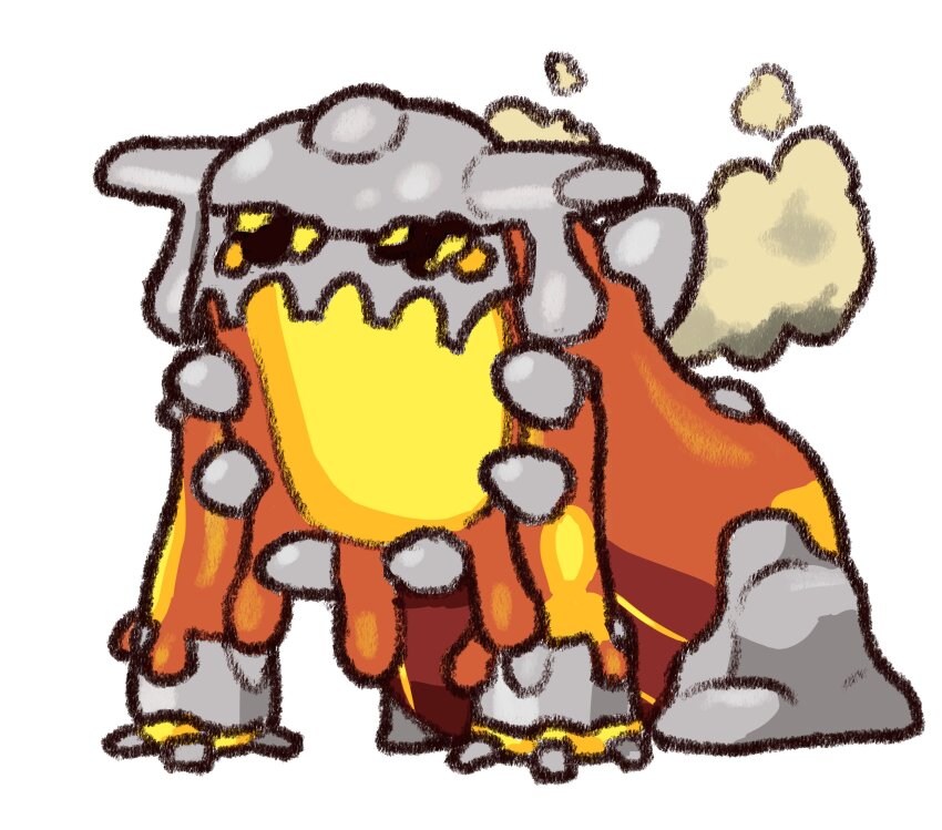 commentary_request, full_body, gen_4_pokemon, heatran, highres, legendary_pokemon, lolita_theorem, mega_heatran