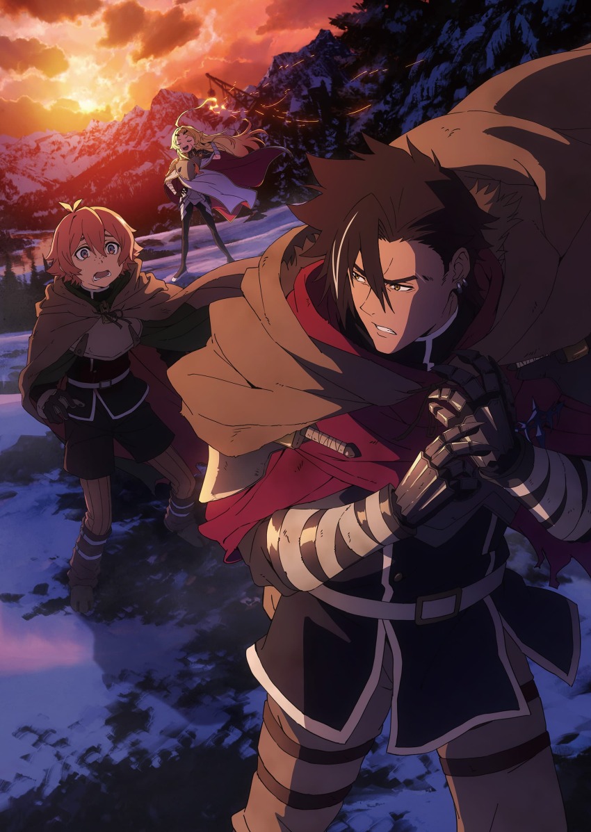 1girl, 2boys, absurdres, armor, bad_tag, belt, blonde_hair, bodysuit