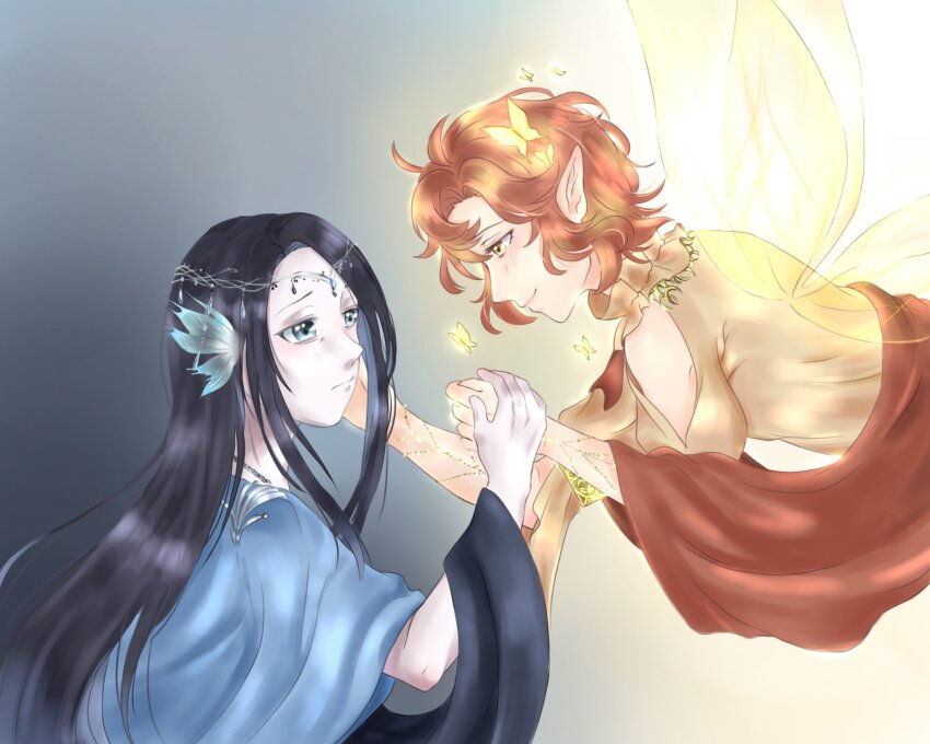 2others, androgynous, arionus_(shining_nikki), bags_under_eyes, bare_shoulders, black_hair, black_shawl, blue_eyes