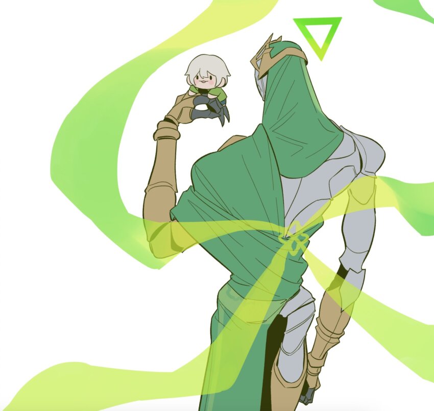 angel, armor, cape, commentary, english_commentary, francis_xie, green_halo, hakita