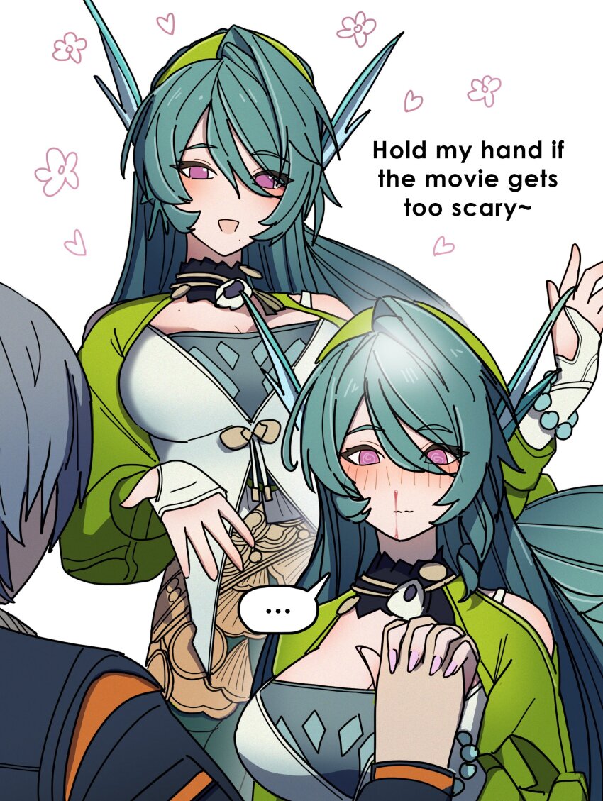 ..., 1boy, 1girl, @_@, absurdres, bead_bracelet, beads, blood