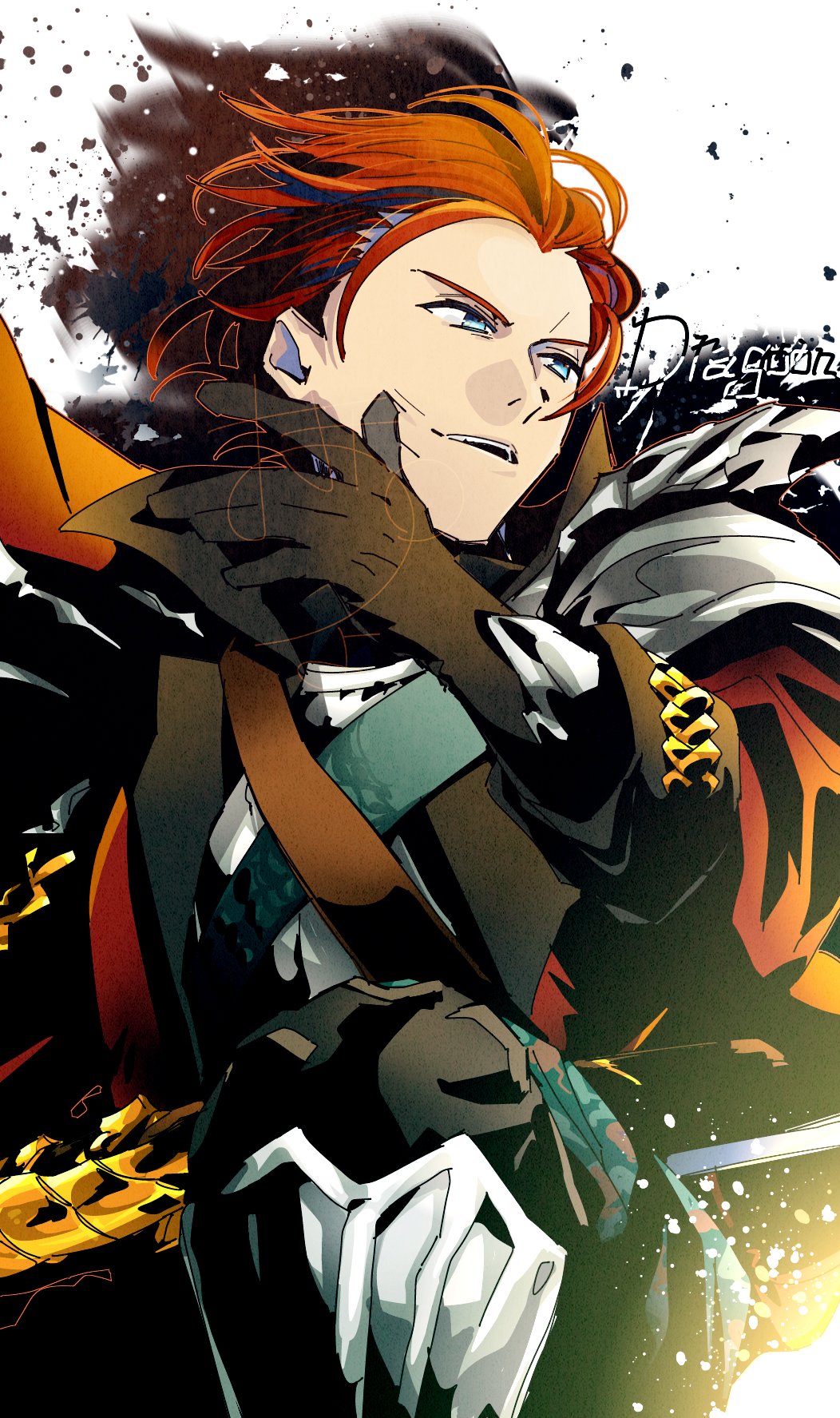 1boy, armor, blue_eyes, breastplate, chicken_curry, dragoon_(sekaiju), dragoon_1_(sekaiju), etrian_odyssey