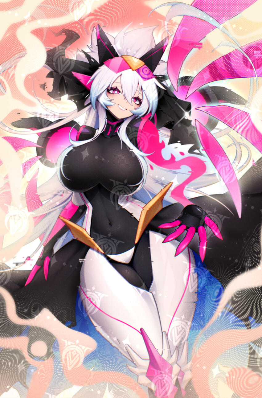 1girl, absurdres, alternate_form, bad_link, bodysuit, breasts, cy_yu, energy_girl