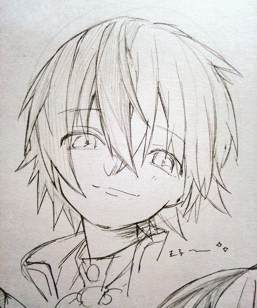 1boy, buttons, closed_mouth, crossed_bangs, ex_(grimms_notes), ex_(repage)_(grimms_notes), grimms_notes, head_tilt