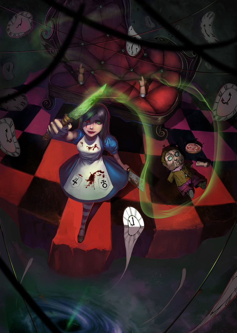 1girl, alice:_madness_returns, alice_(alice_in_wonderland), alice's_adventures_in_wonderland, alice_liddell_(american_mcgee's_alice), american_mcgee's_alice, apron, bad_id