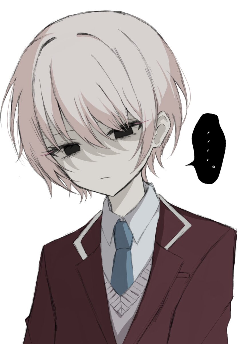 ..., 1other, akiyama_mizuki, akiyama_mizuki_(middle_school), alternate_eye_color, androgynous, black_eyes, blazer