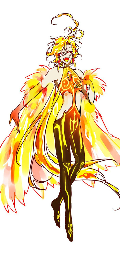 1boy, ahoge, blonde_hair, bodysuit, coat, colored_sclera, colored_tongue, feather_coat