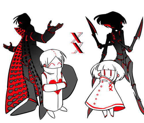 2others, all-around_helper, bob_cut, closed_mouth, coat, colored_skin, limited_palette, lobotomy_corporation