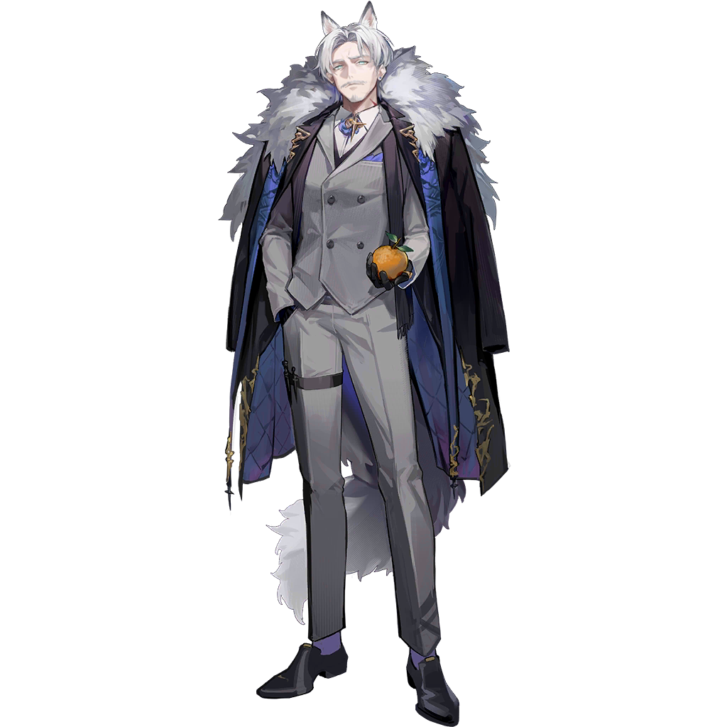 1boy, alberto_saluzzo_(arknights), animal_ears, arknights, black_gloves, black_shoes, blue_eyes, buttons