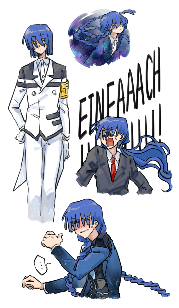 1boy, blue_hair, bob_cut, closed_mouth, collared_shirt, commentary_request, da_capo_(e.g.o), e.g.o_(project_moon)