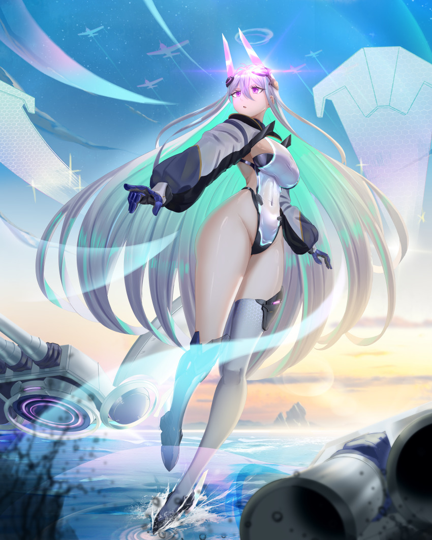 1girl, absurdres, artknight045, asymmetrical_legwear, azur_lane, black_leotard, breasts, commentary_request