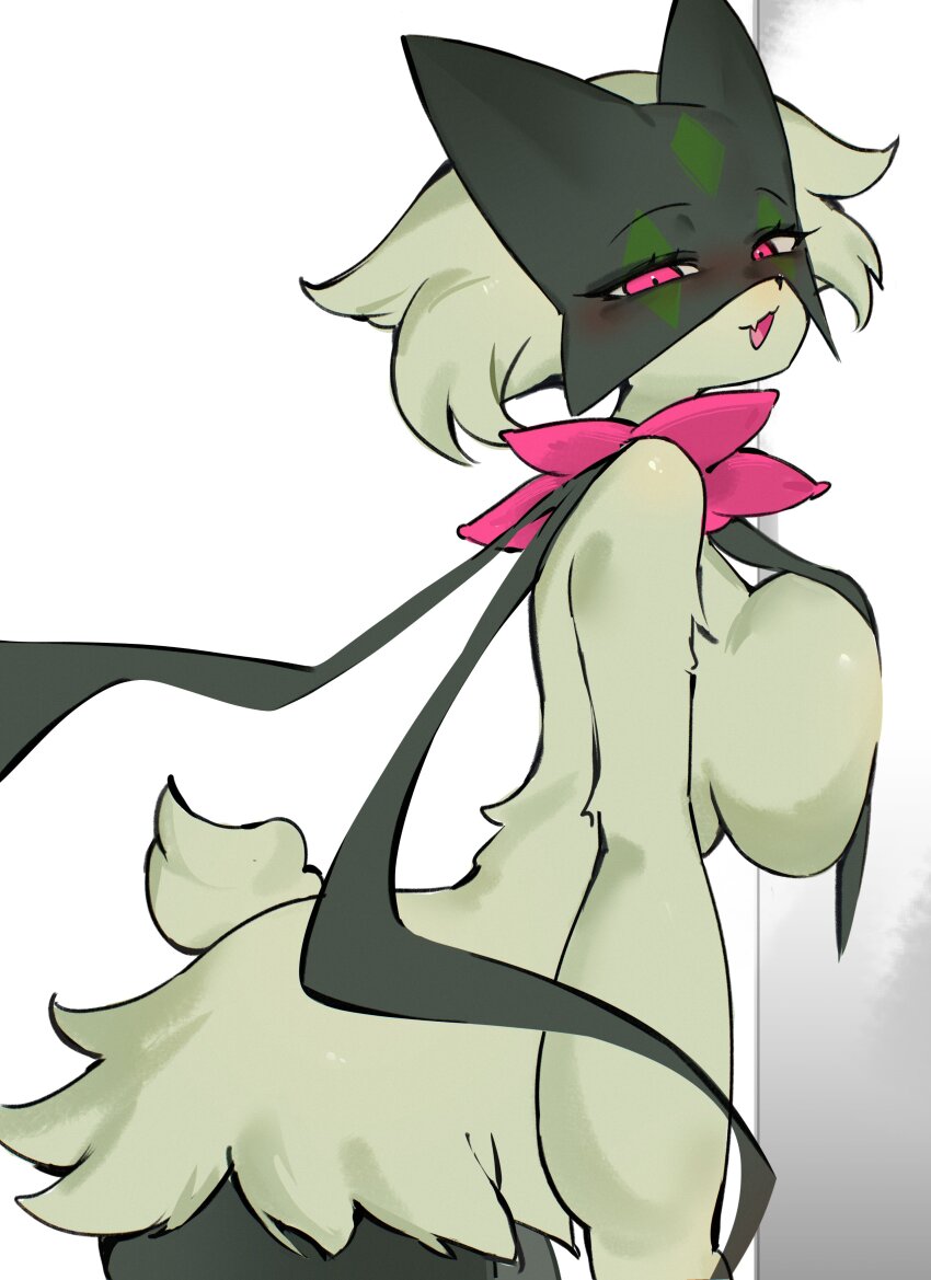 1girl, absurdres, animal_nose, black_fur, body_fur, breast_press, breasts, cape