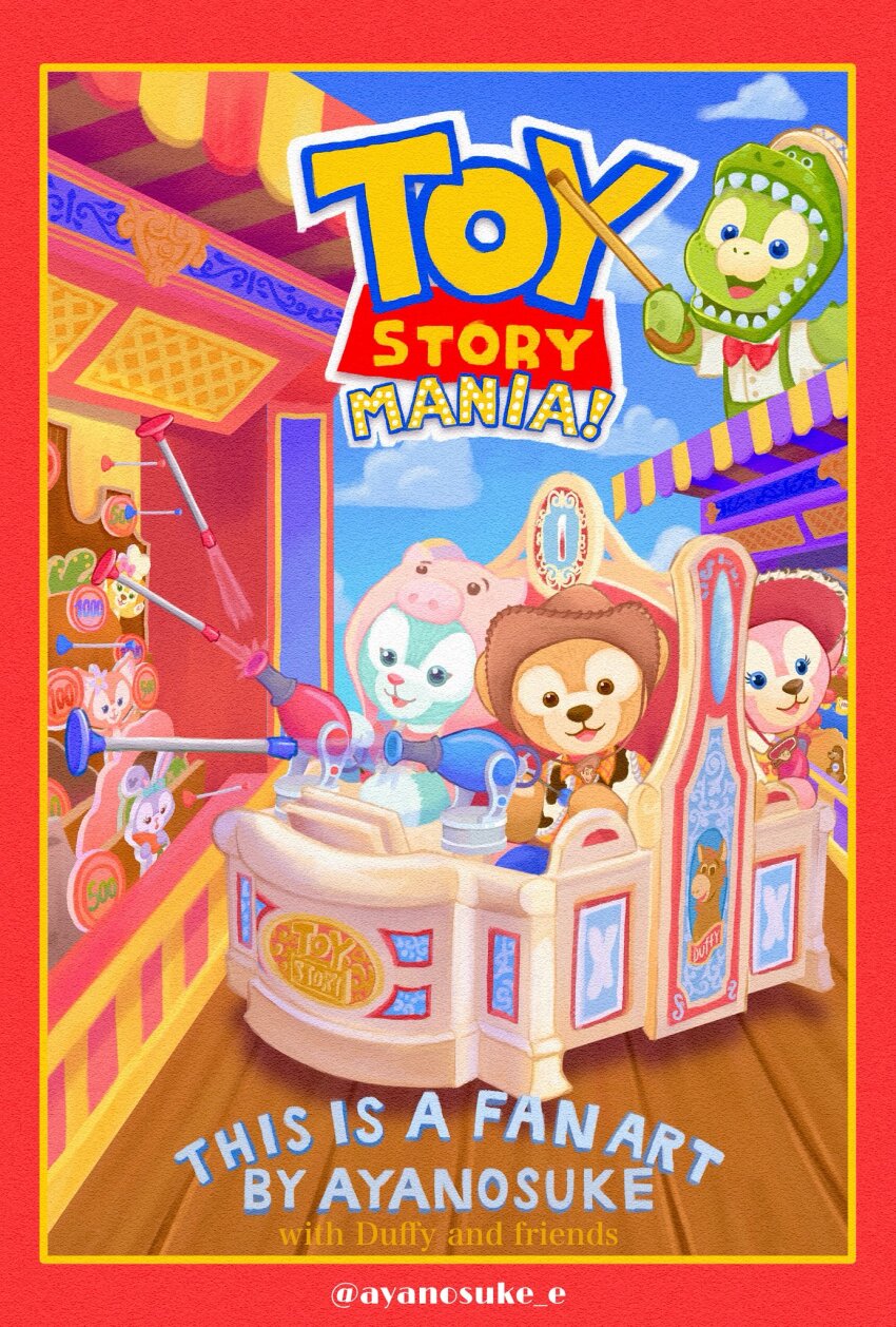 3boys, 4girls, animal_ears, ayanosuke_e, commentary_request, cookieann, duffy_and_friends, duffy_the_disney_bear
