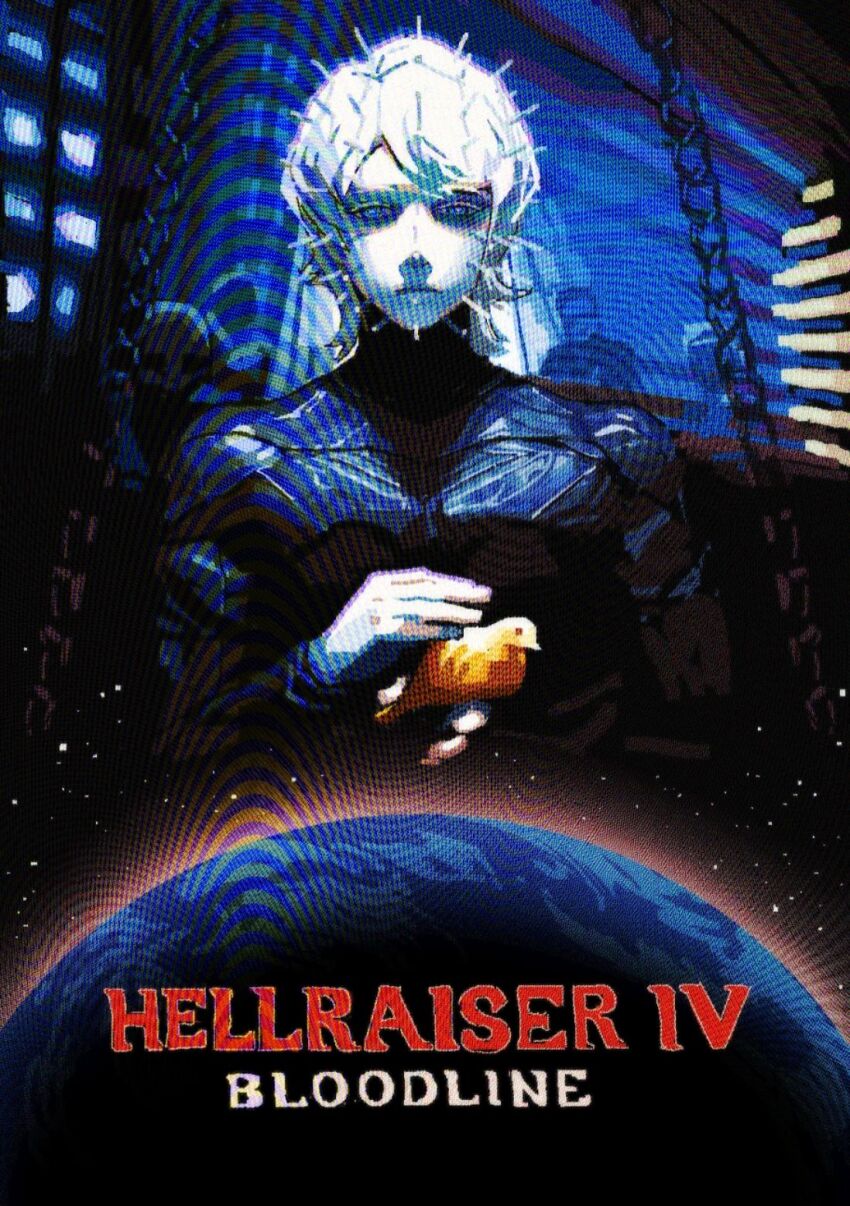 1girl, alternate_costume, black_background, chain, earth_(planet), english_text, faust_(project_moon), hellraiser