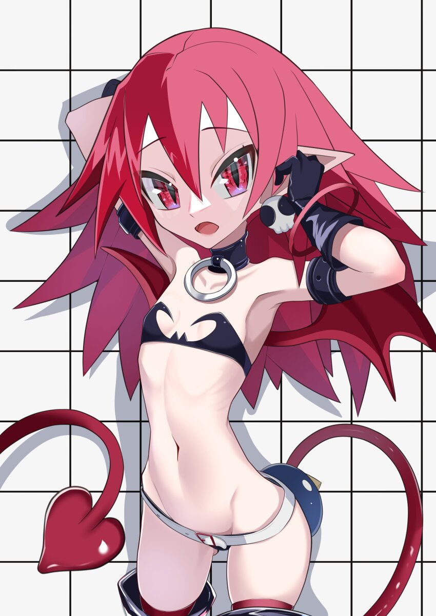 1girl, disgaea, disgaea_rpg, etna_(disgaea), groin, navel, octpus, red_hair