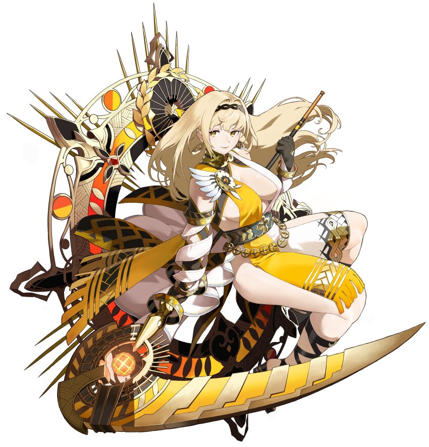 1girl, absurdres, asdf_4532, black_gloves, blonde_hair, breasts, demeter_(fate), demeter_(first_ascension)_(fate)