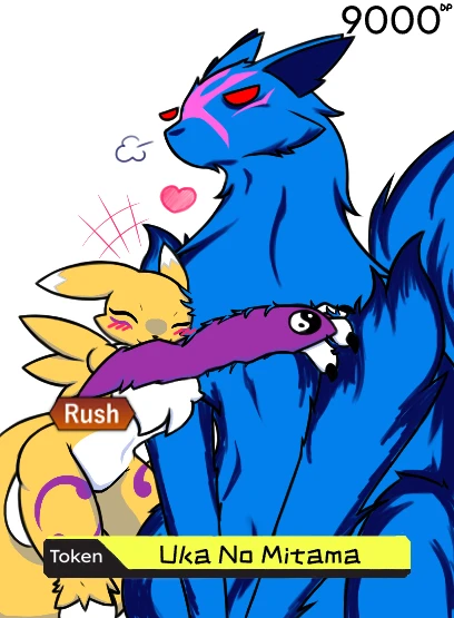 digimon, digimon_(creature), digimon_card_game, ferocious_soup, fluffy, fox_girl, fox_tail, furry