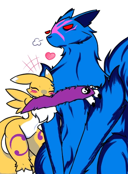 digimon, digimon_(creature), ferocious_soup, fluffy, fox_girl, fox_tail, furry, furry_female