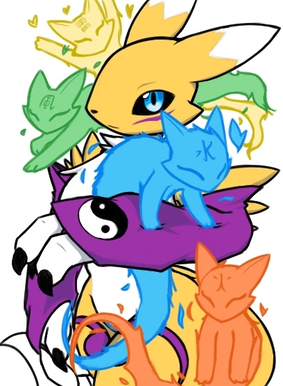 black_sclera, colored_sclera, digimon, digimon_(creature), ferocious_soup, fox_tail, furry, renamon