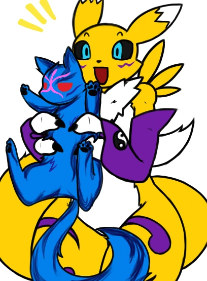 black_sclera, colored_sclera, digimon, digimon_(creature), ferocious_soup, fox_tail, furry, renamon