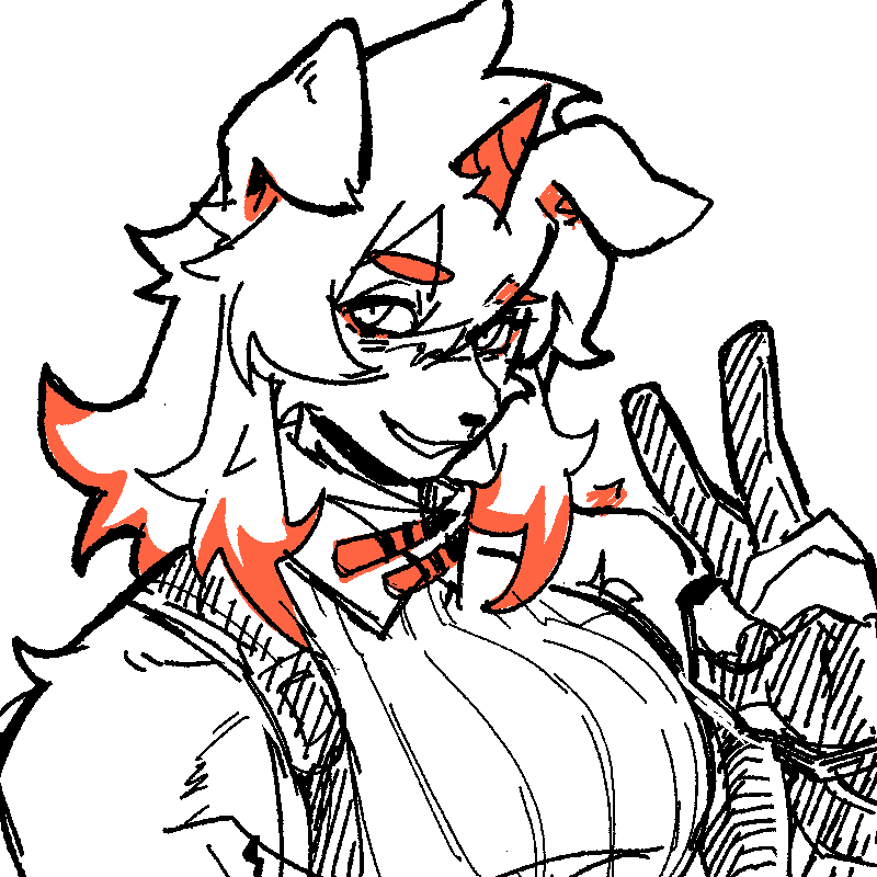 1boy, arknights, chiwawaluver, colored_tips, furry, furry_male, horns, hung_(arknights)