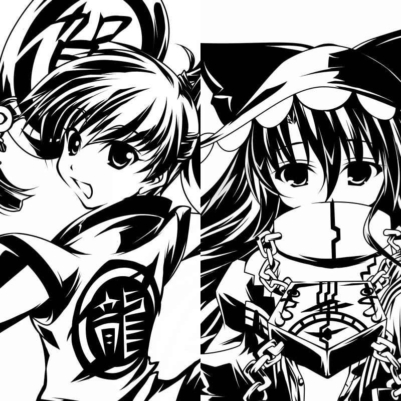 10s, 2girls, bad_id, bad_pixiv_id, chinese_clothes, dalian, dantalian_no_shoka, detached_sleeves