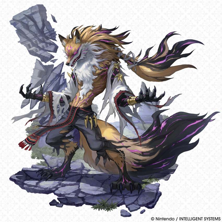 1boy, absurdres, alternate_form, claws, commentary, company_name, corruption, dark_persona